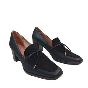 Journee Collection Crawford Loafers Womens 9.5 Black Faux Leather Block Heels